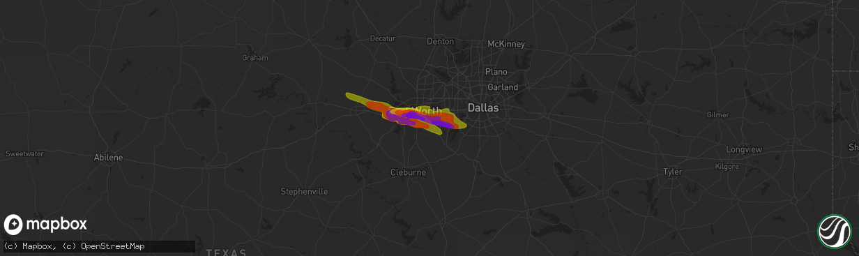 Hail map in Kennedale, TX on November 13, 1900