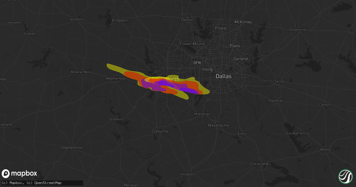Hail map in Kennedale, TX on November 13, 1900