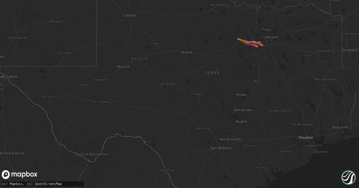 Hail map in Texas on November 13, 1900