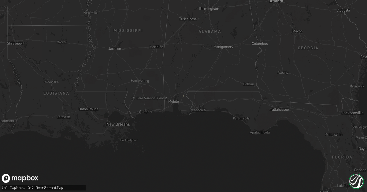 Hail map in Alabama on November 13, 2020