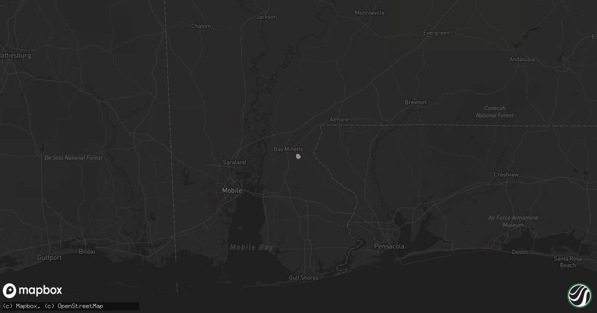 Hail map in Bay Minette, AL on November 13, 2020