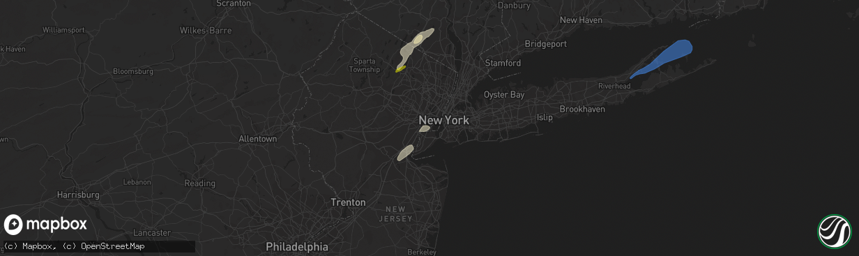 Hail map in Bayonne, NJ on November 13, 2021