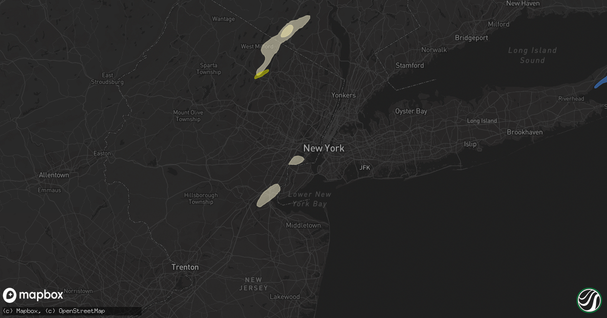 Hail map in Bayonne, NJ on November 13, 2021