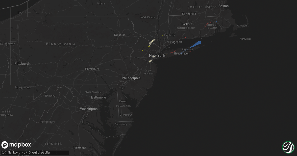 Hail map in New Jersey on November 13, 2021