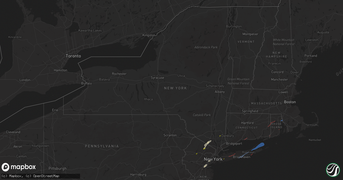Hail map in New York on November 13, 2021