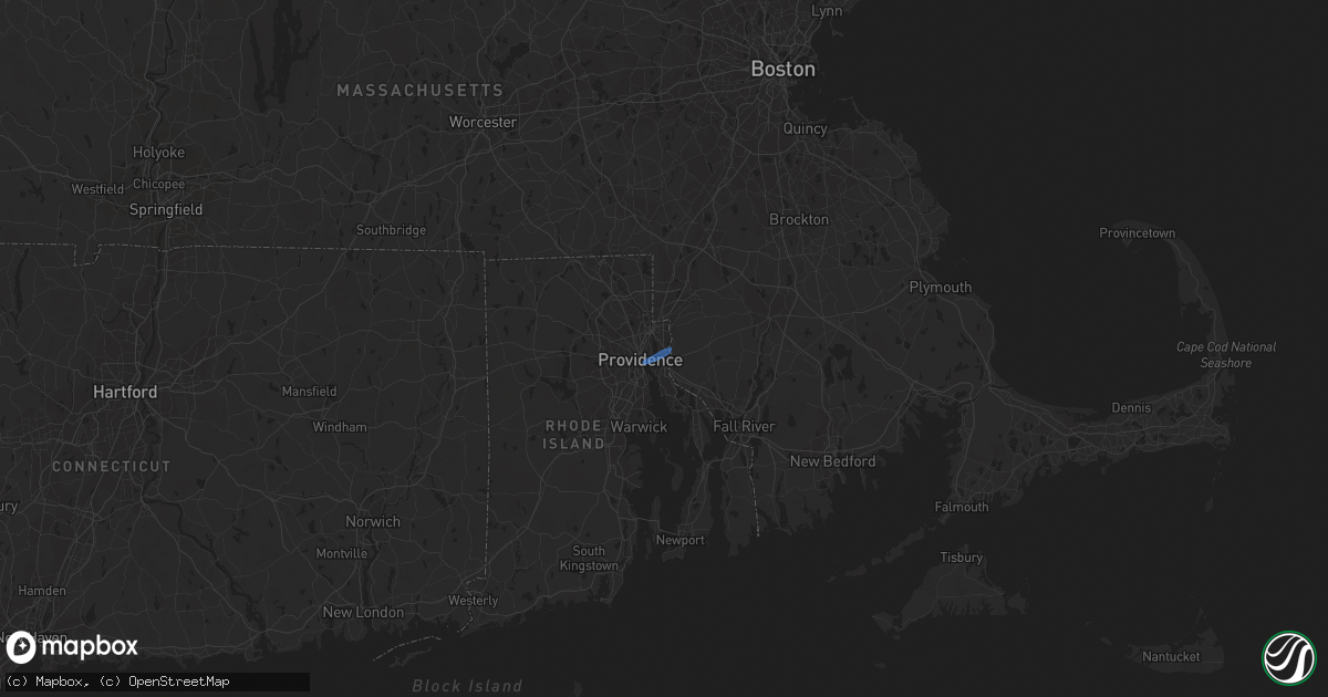Hail map in Rumford, RI on November 13, 2021