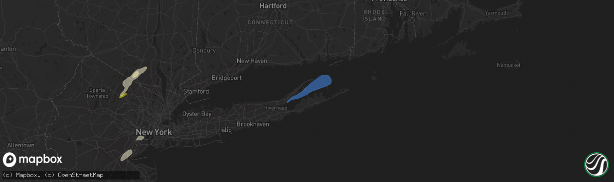 Hail map in Shelter Island, NY on November 13, 2021