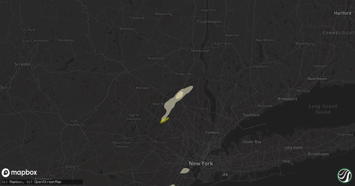 Hail map in Tuxedo Park, NY on November 13, 2021