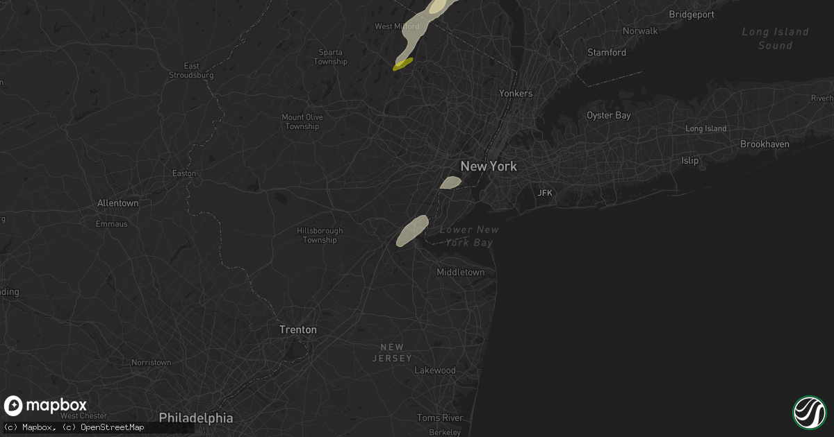 Hail map in Woodbridge, NJ on November 13, 2021
