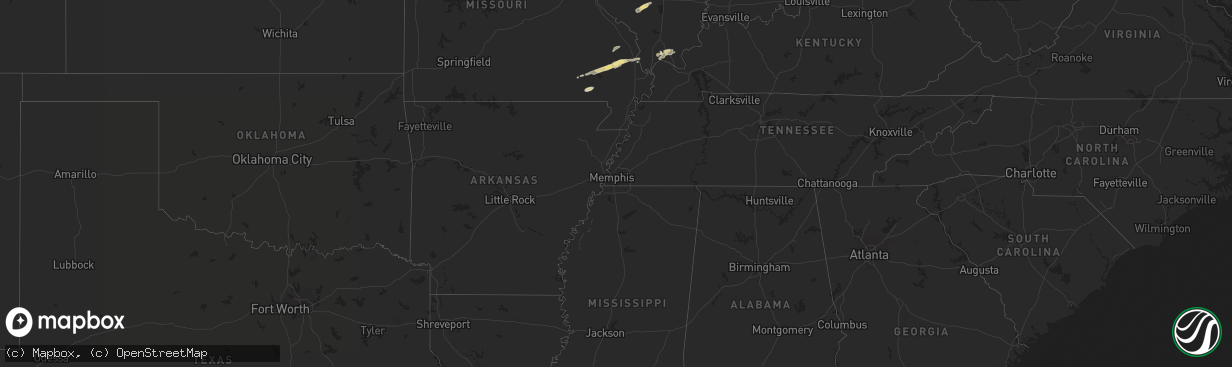 Hail map in Indiana on November 14, 2011