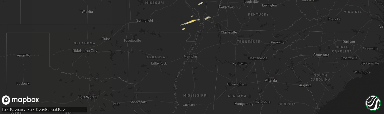 Hail map on November 14, 2011