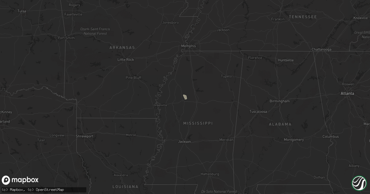 Hail map in Mississippi on November 14, 2016