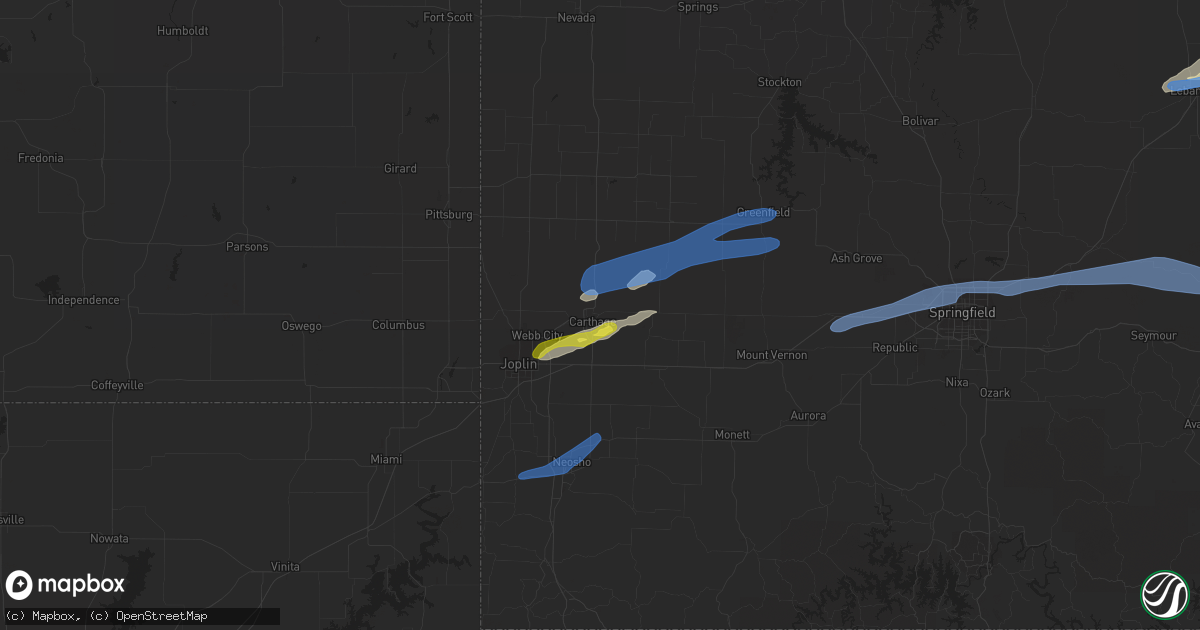 Hail map in Carthage, MO on November 14, 2020