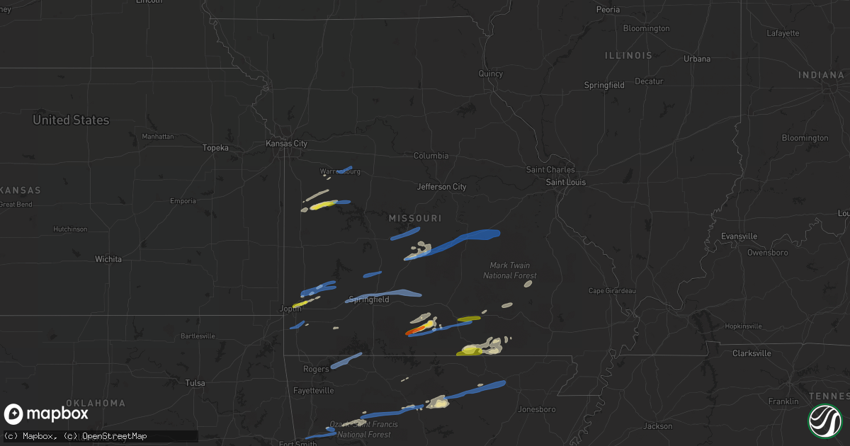 Hail map in Missouri on November 14, 2020