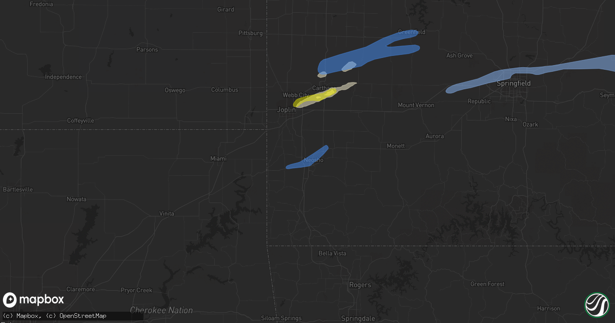 Hail map in Neosho, MO on November 14, 2020