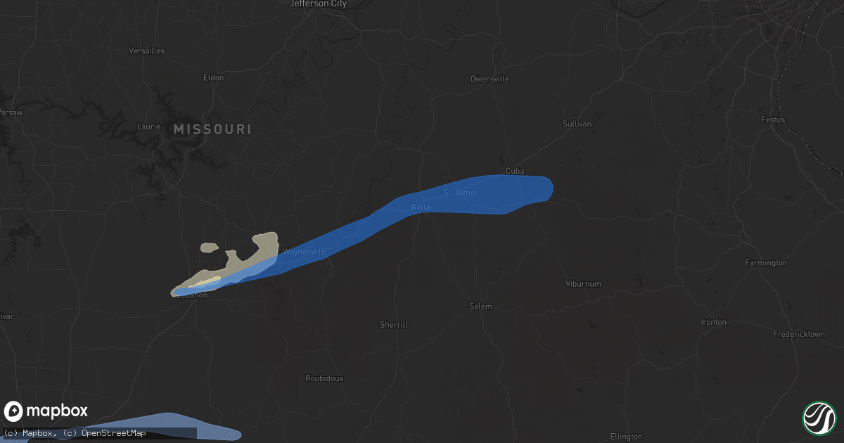 Hail map in Rolla, MO on November 14, 2020
