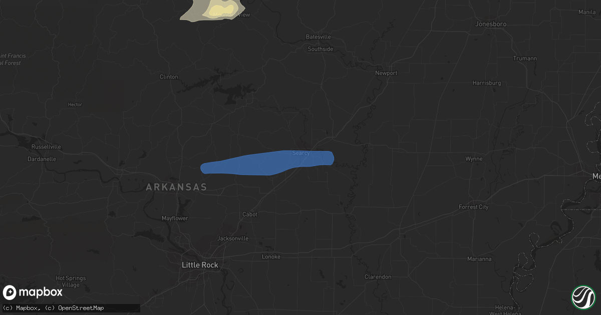 Hail map in Searcy, AR on November 14, 2020