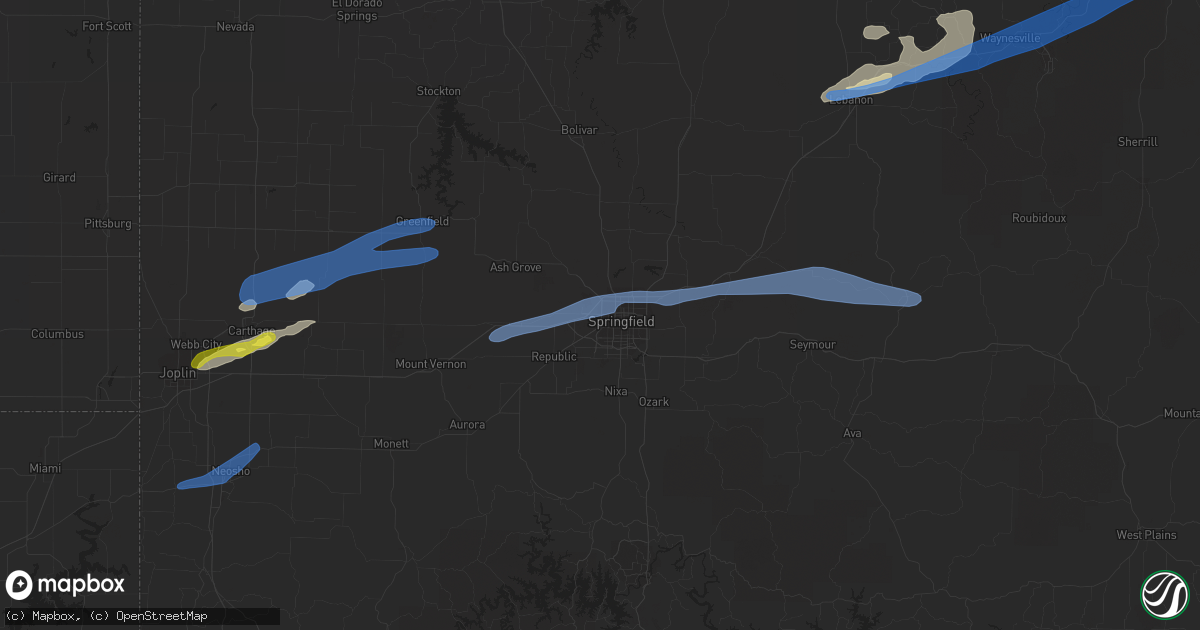 Hail map in Springfield, MO on November 14, 2020