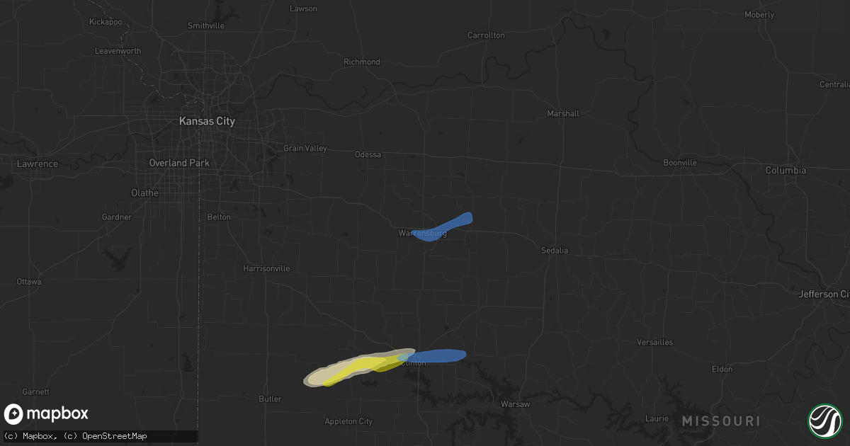 Hail map in Warrensburg, MO on November 14, 2020