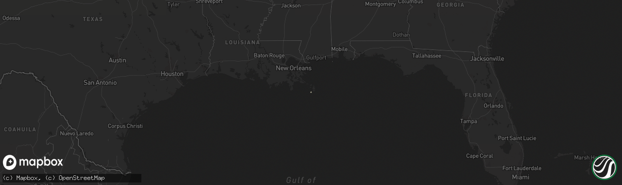 Hail map in Louisiana on November 14, 2022