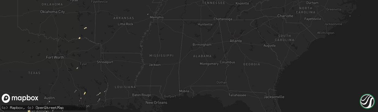 Hail map on November 15, 2011