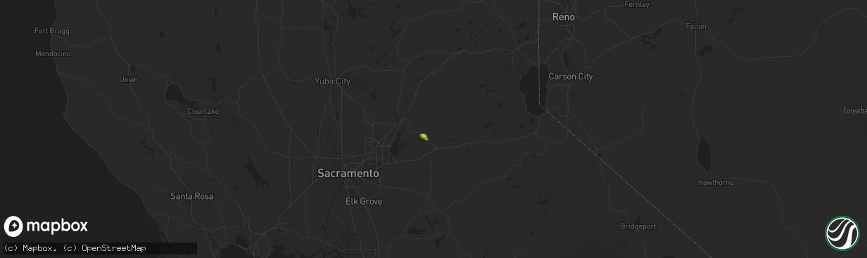 Hail map in Garden Valley, CA on November 15, 2015