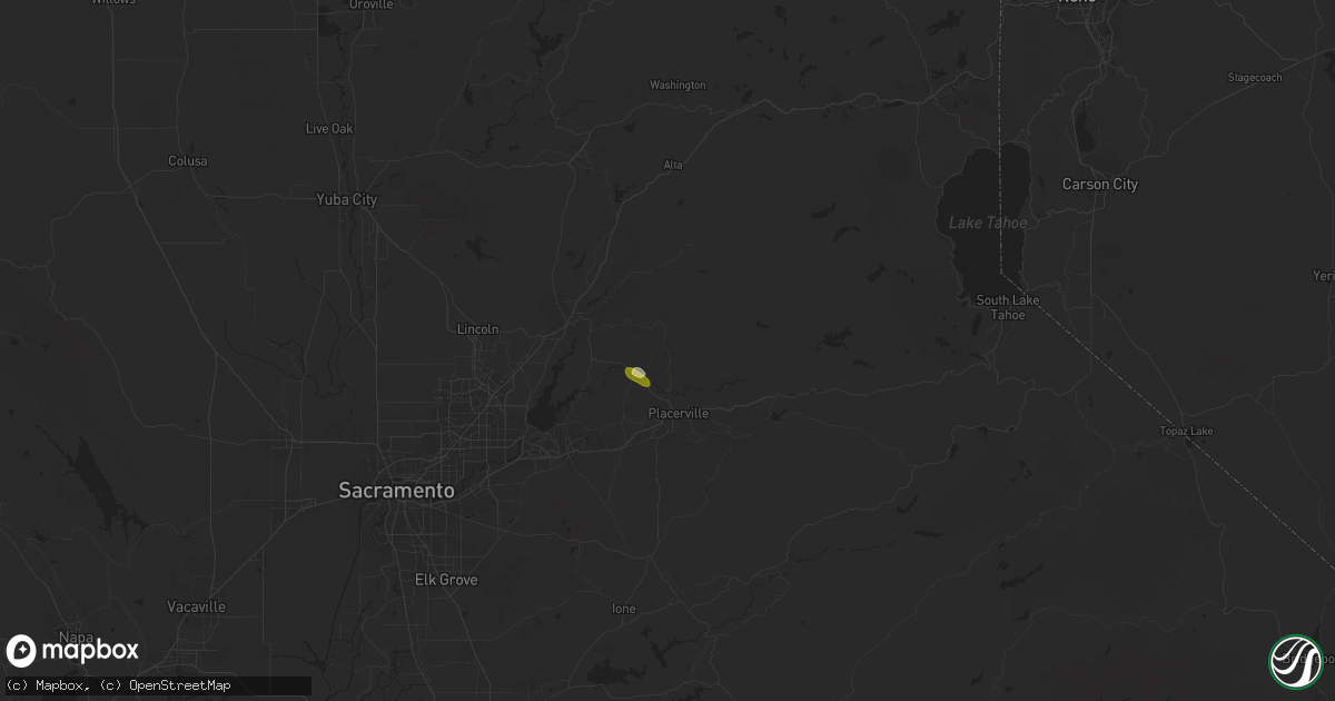 Hail map in Garden Valley, CA on November 15, 2015