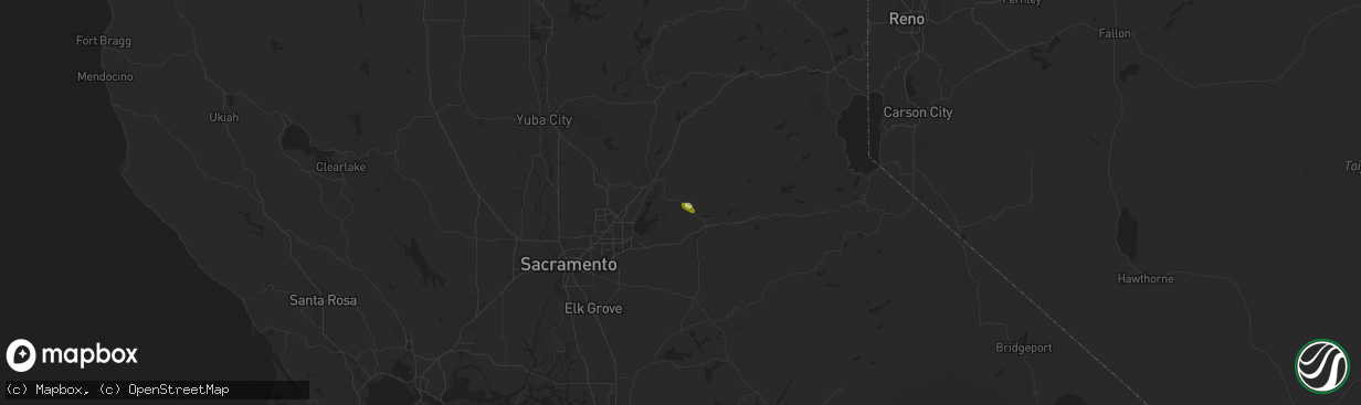 Hail map in Lotus, CA on November 15, 2015