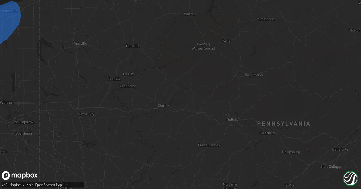 Hail map in Buffalo, NY on November 15, 2020
