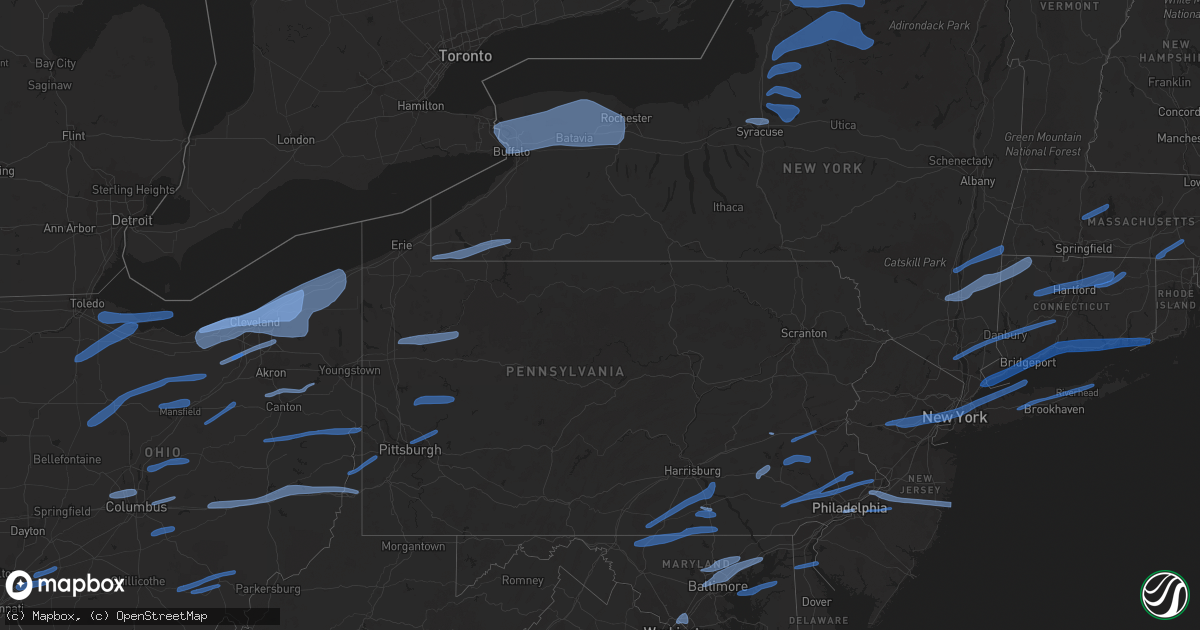 Hail map in Delaware on November 15, 2020