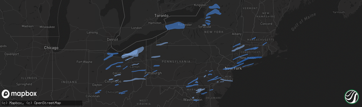 Hail map in Maryland on November 15, 2020