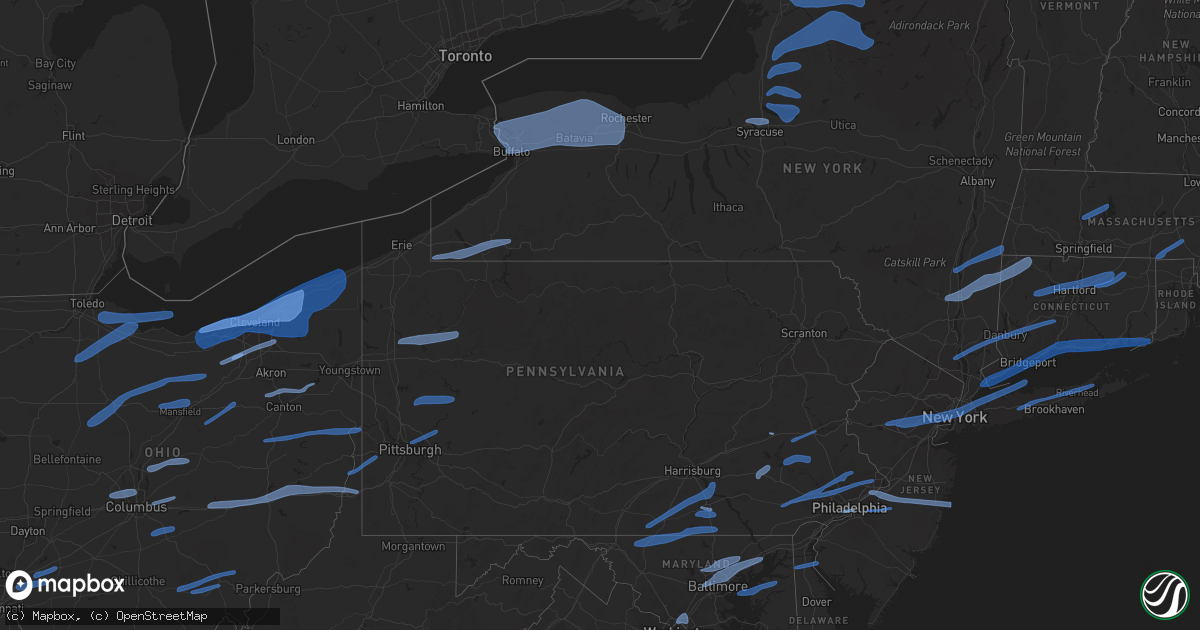 Hail map in Maryland on November 15, 2020