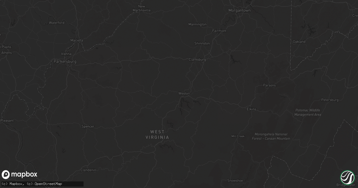 Hail map in Weston, WV on November 15, 2025
