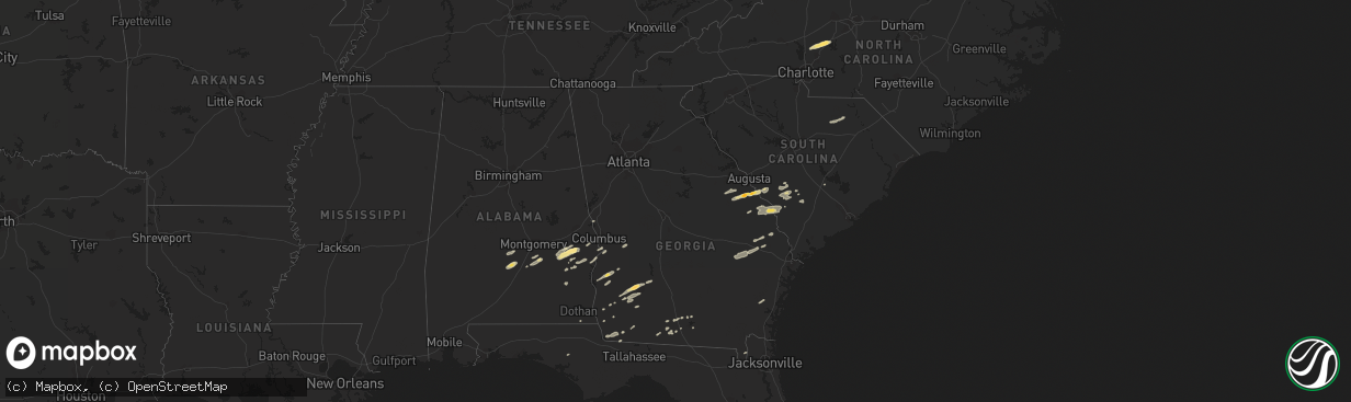Hail map in South Carolina on November 16, 2011