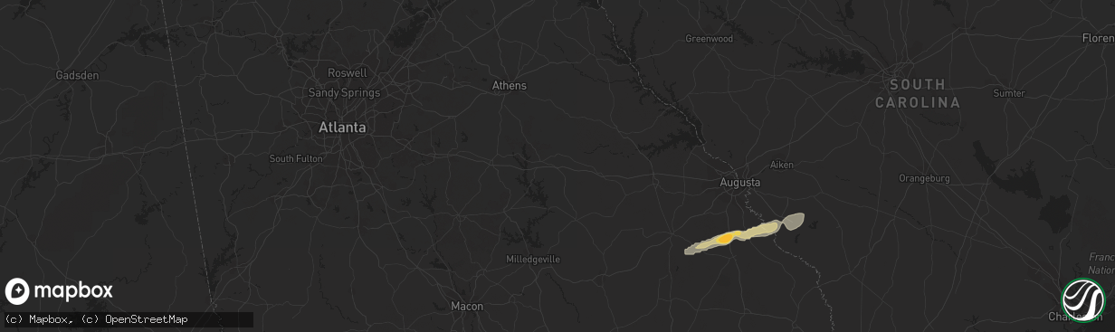 Hail map in Statesboro, GA on November 16, 2011