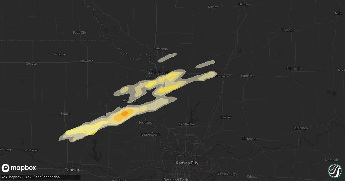 Hail map in Agency, MO on November 16, 2013