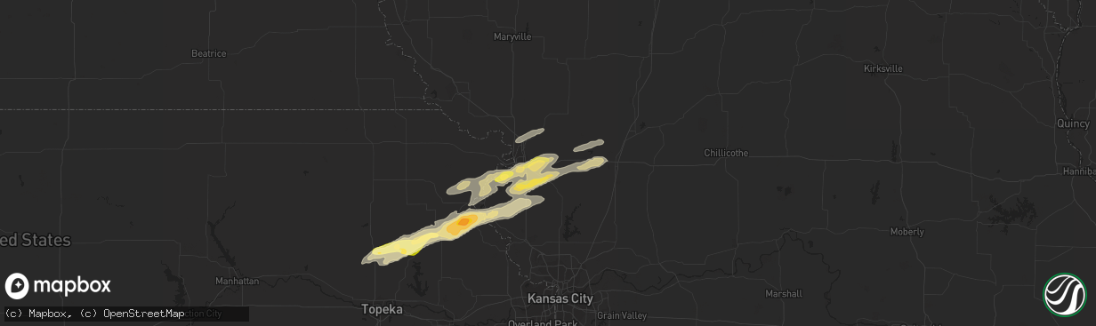 Hail map in Easton, MO on November 16, 2013