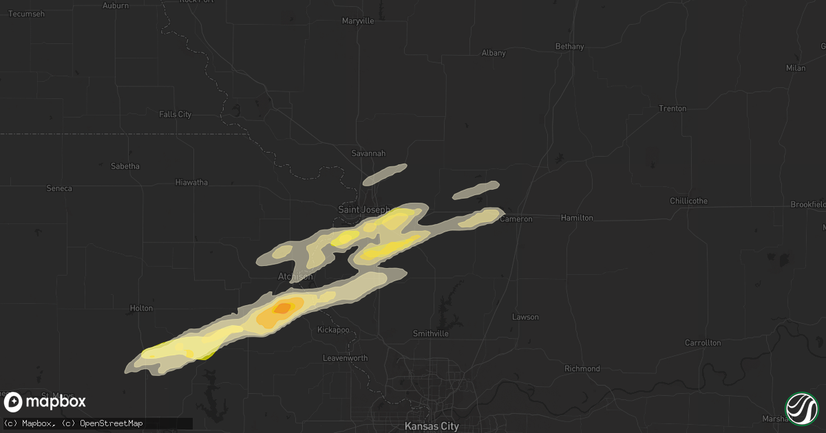 Hail map in Easton, MO on November 16, 2013