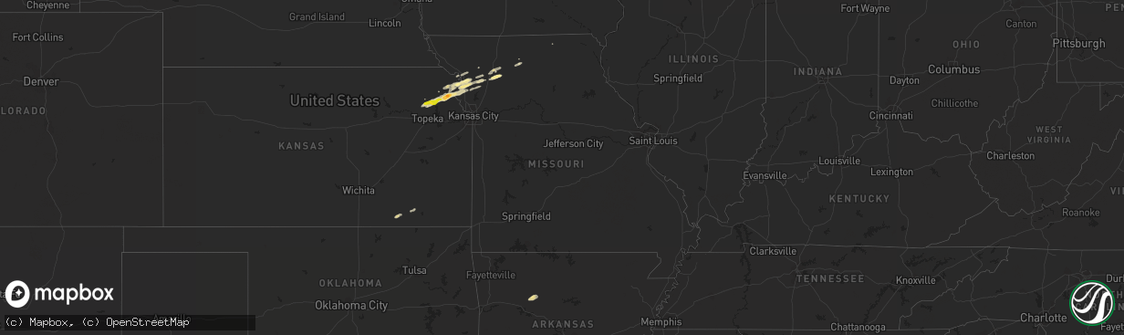 Hail map in Missouri on November 16, 2013