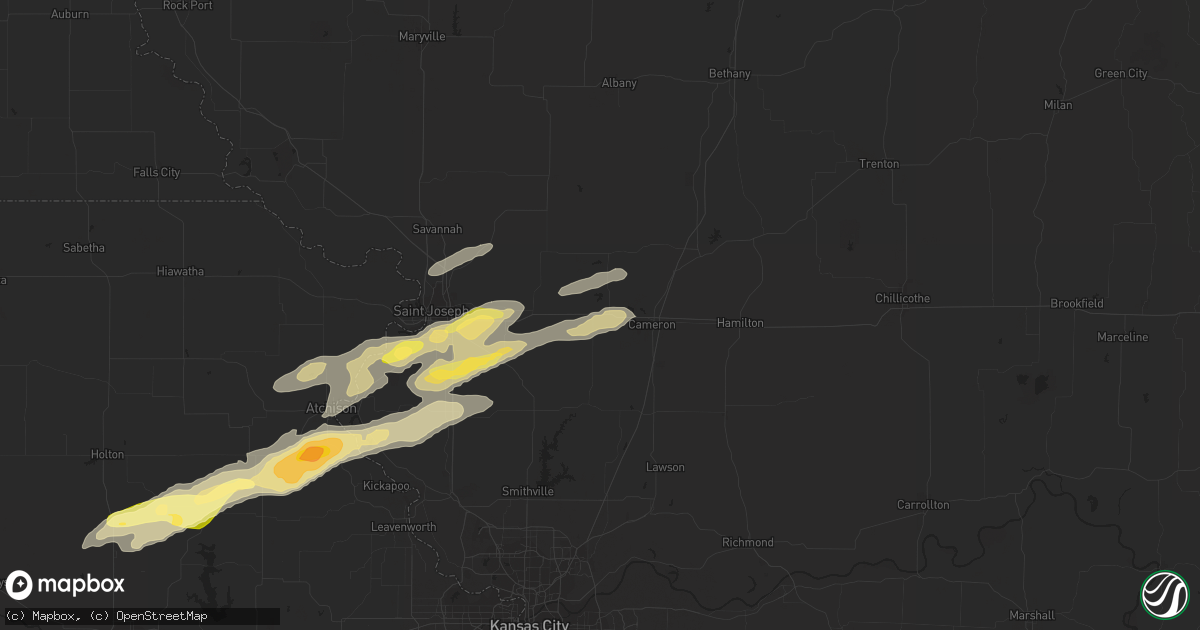 Hail map in Osborn, MO on November 16, 2013