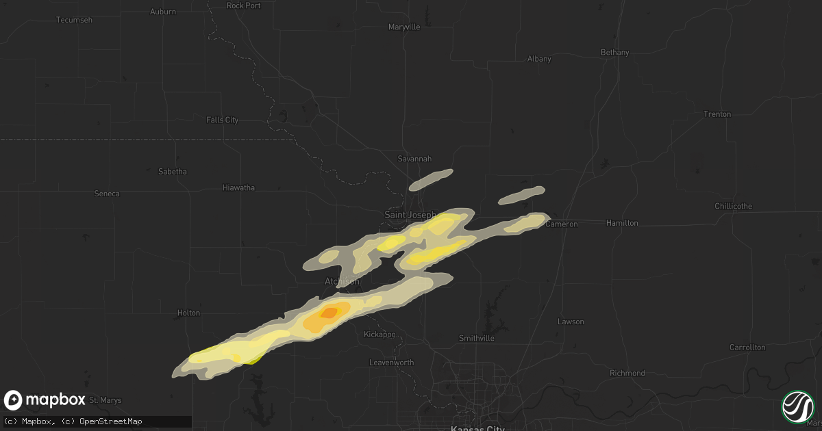 Hail map in Saint Joseph, MO on November 16, 2013