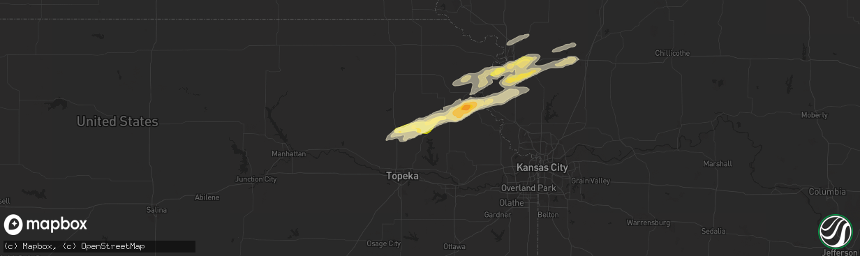 Hail map in Valley Falls, KS on November 16, 2013