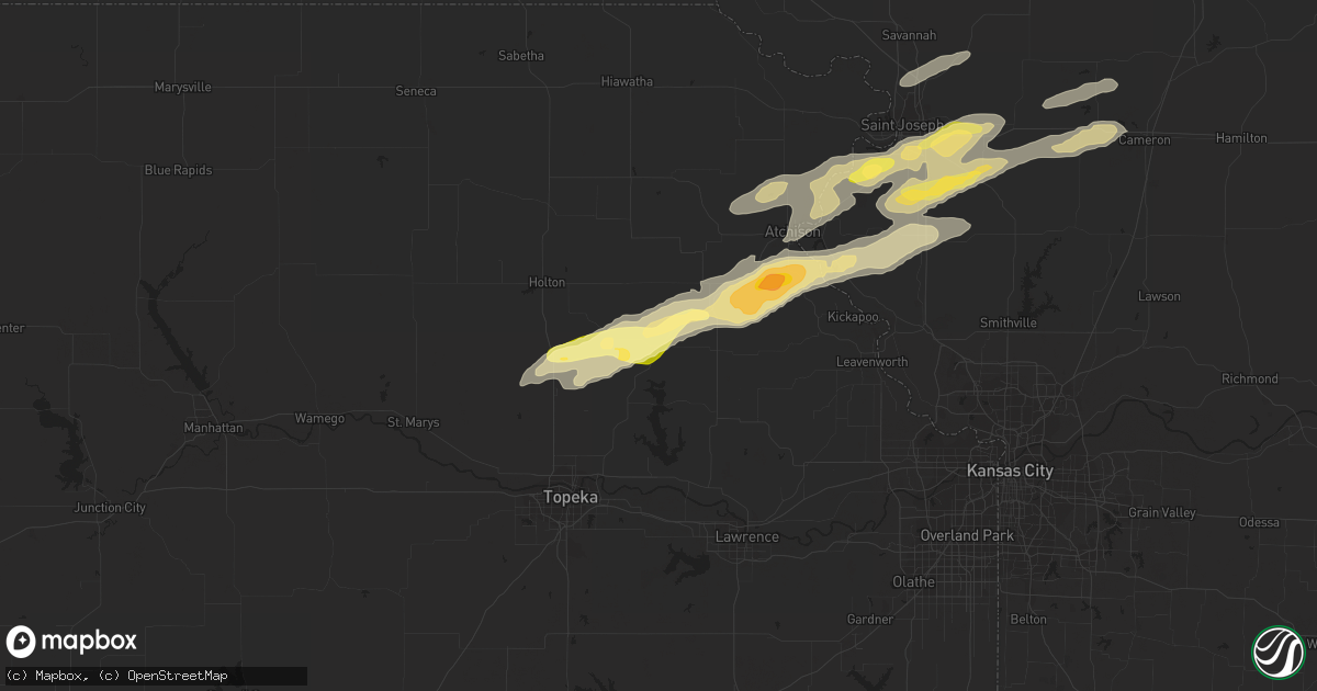Hail map in Valley Falls, KS on November 16, 2013