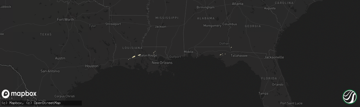 Hail map in Florida on November 16, 2014