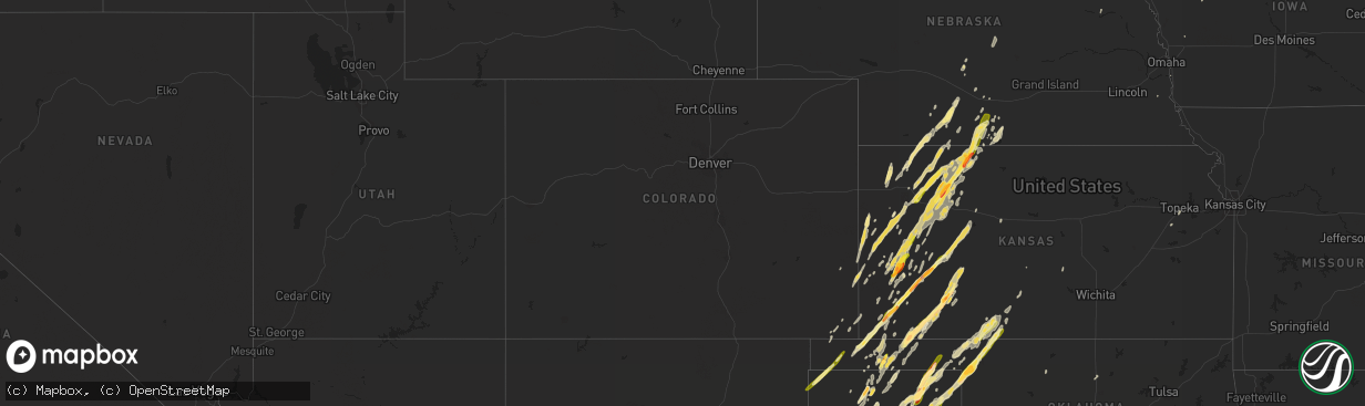 Hail map in Colorado on November 16, 2015