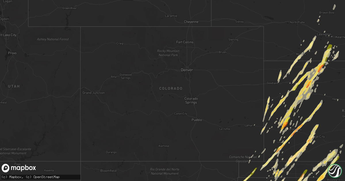 Hail map in Colorado on November 16, 2015
