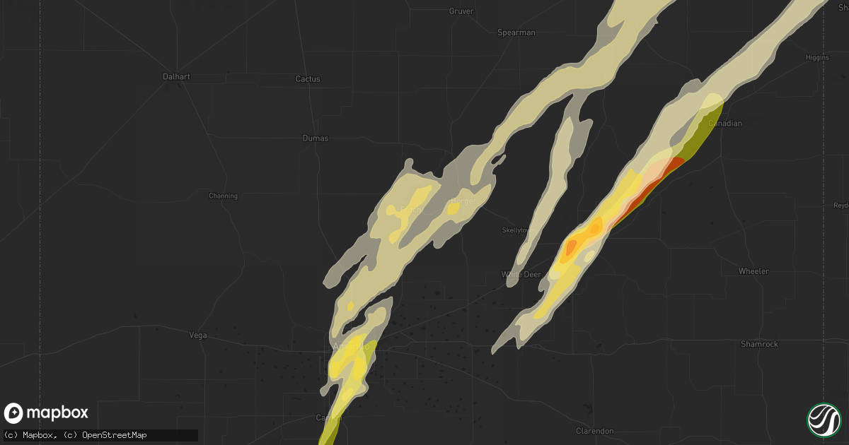 Hail map in Fritch, TX on November 16, 2015