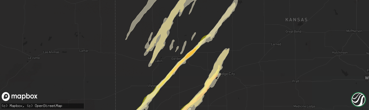 Hail map in Garden City, KS on November 16, 2015