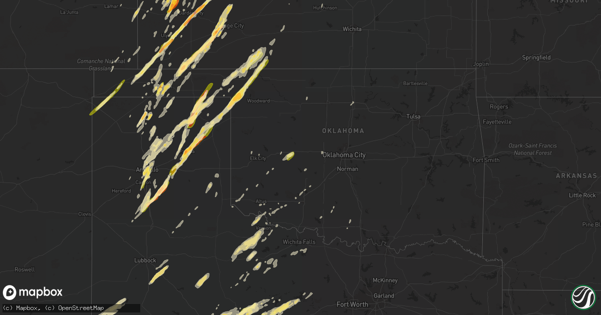 Hail map in Oklahoma on November 16, 2015
