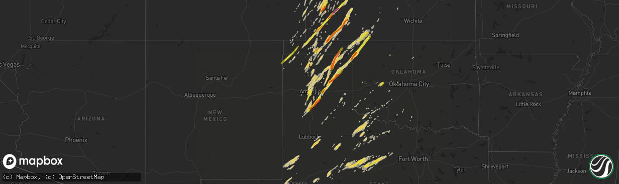 Hail map on November 16, 2015